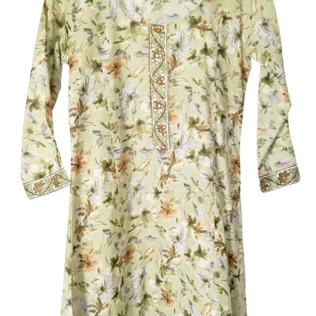 KAMDAR Cotton Chikan Bordir Kurti Readymade untuk Wanita (S - 3XL) Plus Sizes Ketibaan Baru Cantik & Trendi Traditional Top Wear Dress Lengan Dusty Pink Deepavali Fesyen