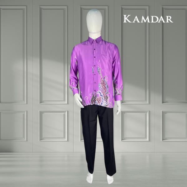 Sabrina Long Sleeve Satin Batik Shirt
