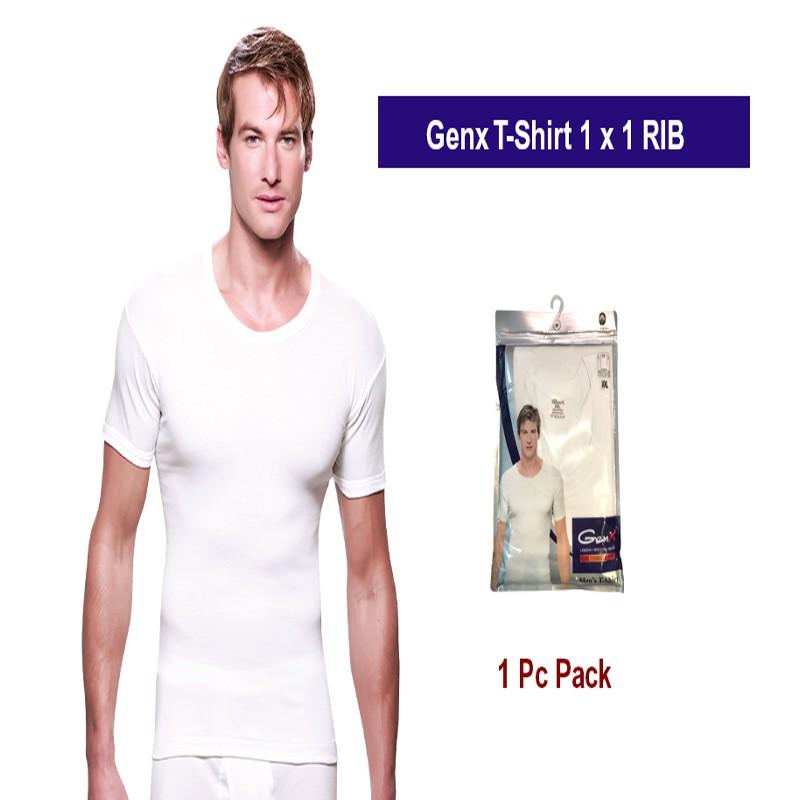 GenX Men Innerwear T-Shirt White 1 Pc/Pack