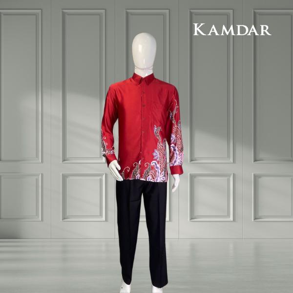 Sabrina Long Sleeve Satin Batik Shirt