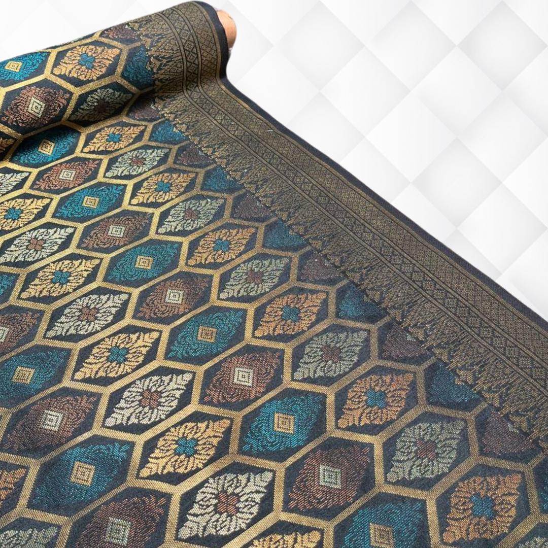 Honeycomb Metallic Songket 44"