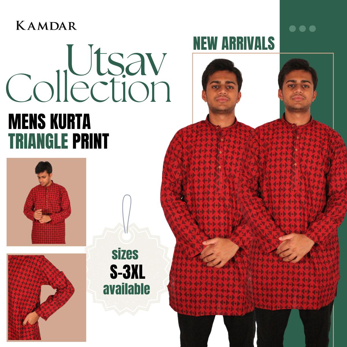 Triangle Print Men's Kurta