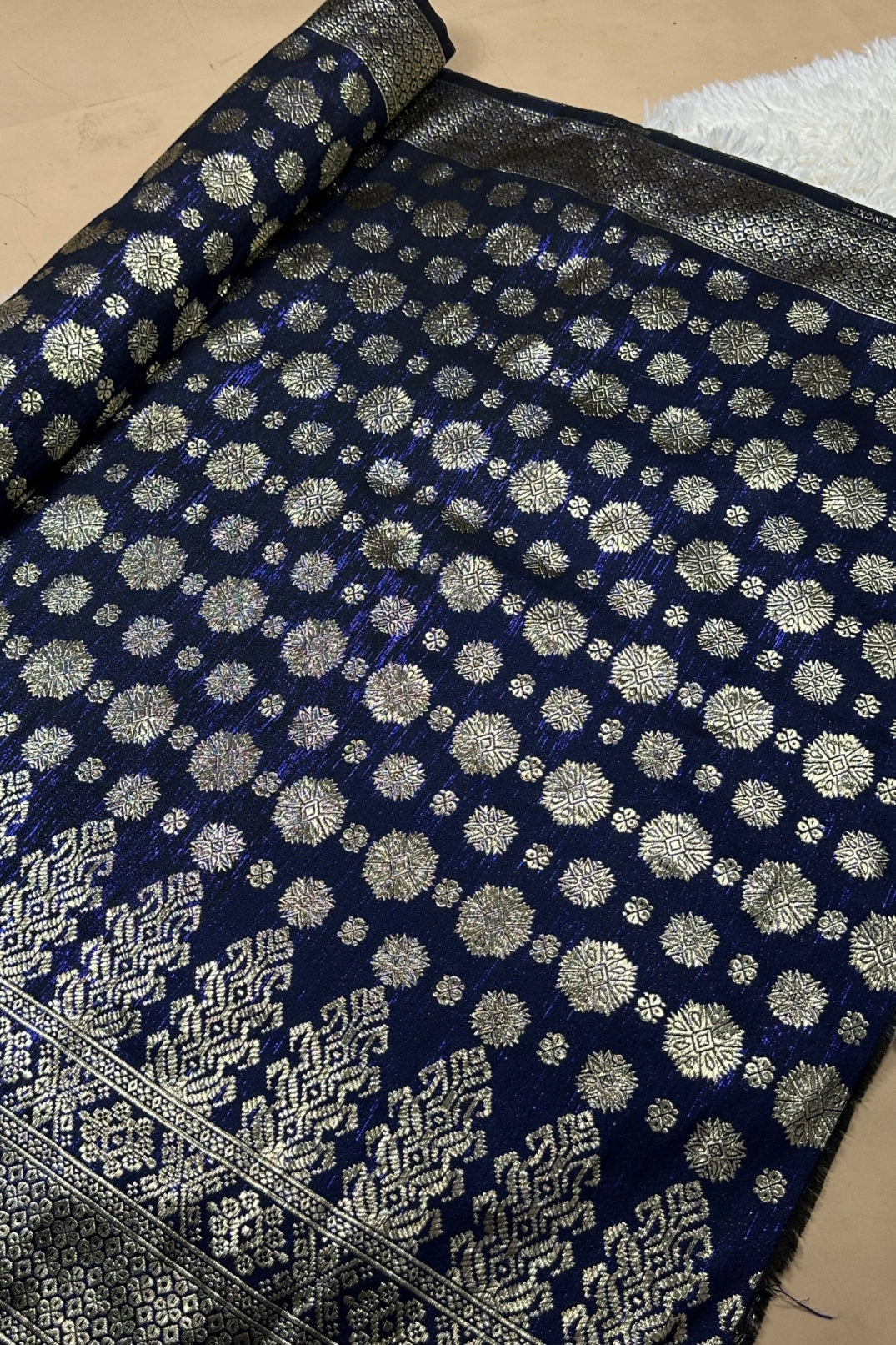 Cyberpunk Gold Metallic Songket 44"