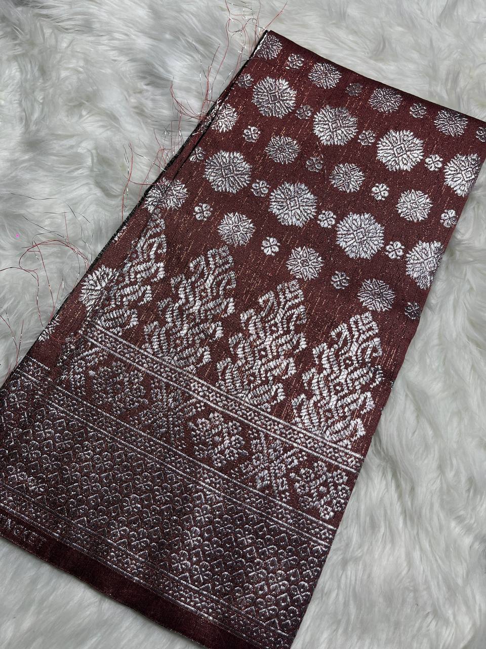 Cyberpunk Silver Metallic Songket 44"