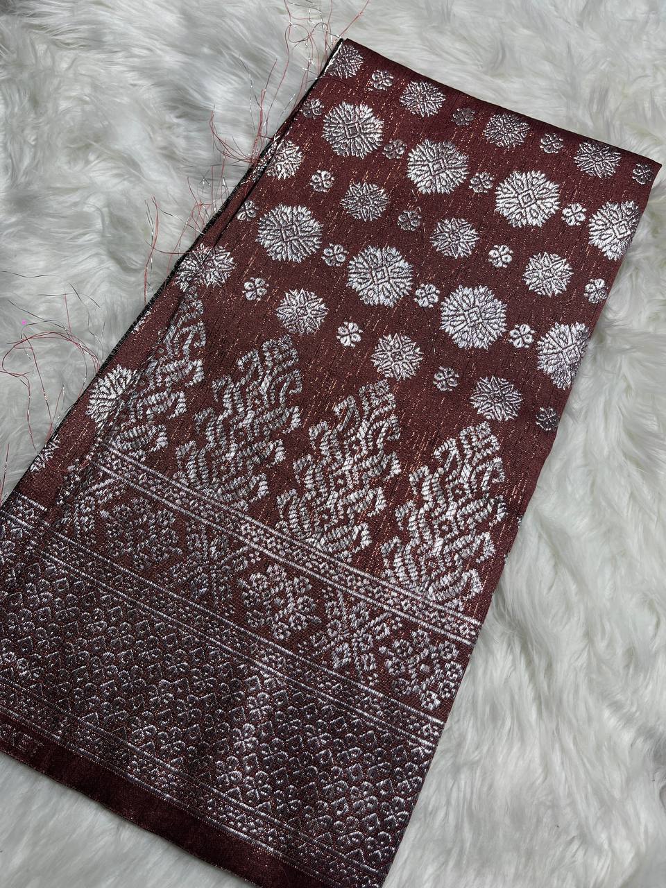 Cyberpunk Silver Metallic Songket 44"