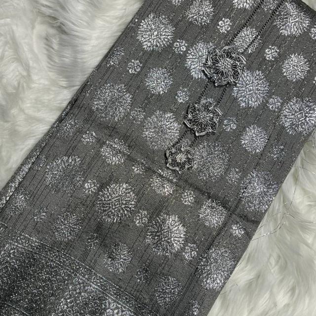 Cyberpunk Silver Metallic Songket 44"
