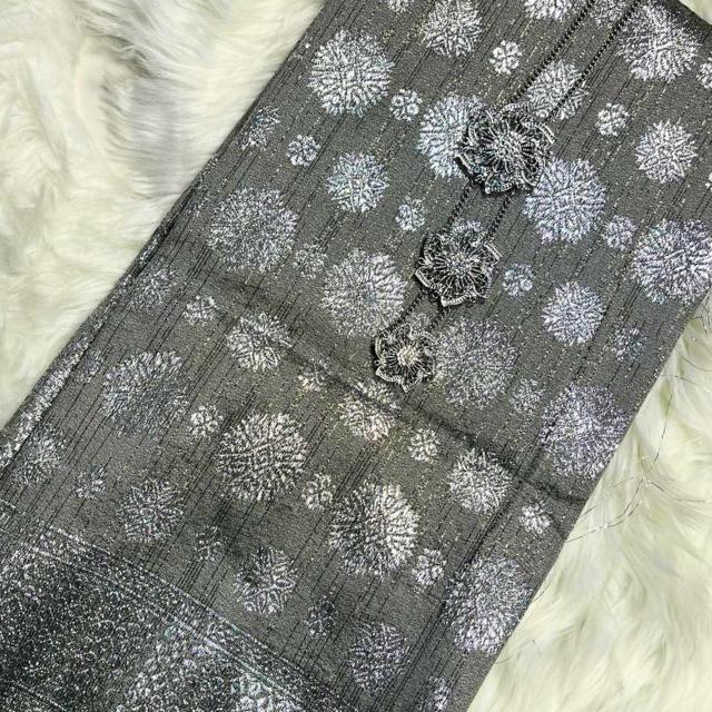 Cyberpunk Silver Metallic Songket 44"