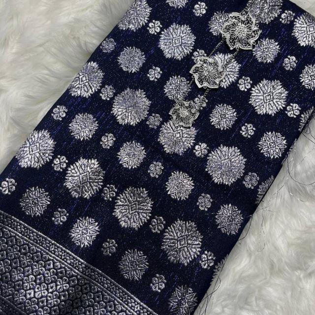 Cyberpunk Silver Metallic Songket 44"