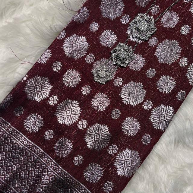 Cyberpunk Silver Metallic Songket 44"
