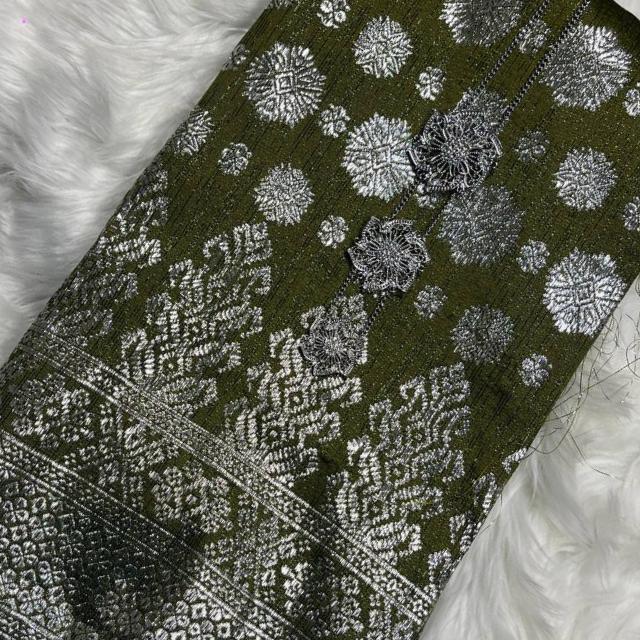 Cyberpunk Silver Metallic Songket 44"
