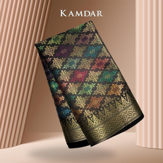 Floral Medallion Metallic Songket 44"