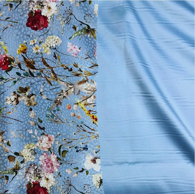 Rosalie Italian Digital Jacquard & Justin Plain Satin Combo Set