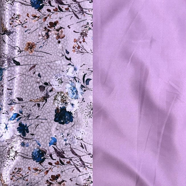 Rosalie Italian Digital Jacquard & Justin Plain Satin Combo Set