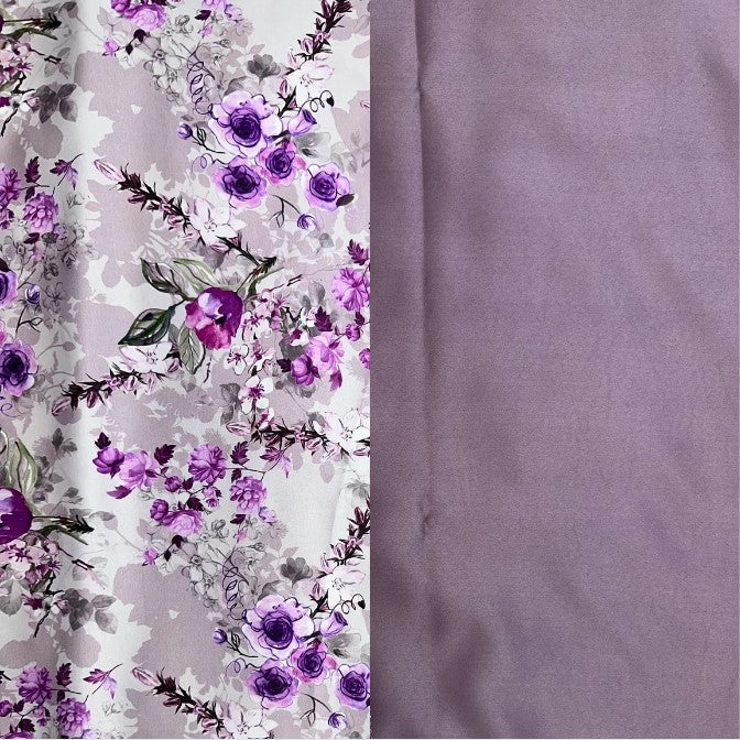 Ophelia Italian Digital Jacquard & Justin Plain Satin Combo Set