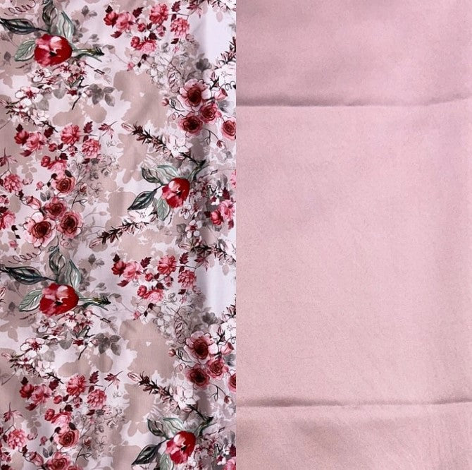 Ophelia Italian Digital Jacquard & Justin Plain Satin Combo Set