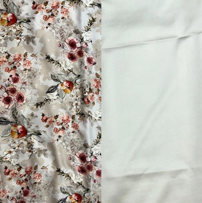 Ophelia Italian Digital Jacquard & Justin Plain Satin Combo Set