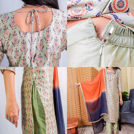 Saumya Chanderi Silk Kurti Set with Dupatta