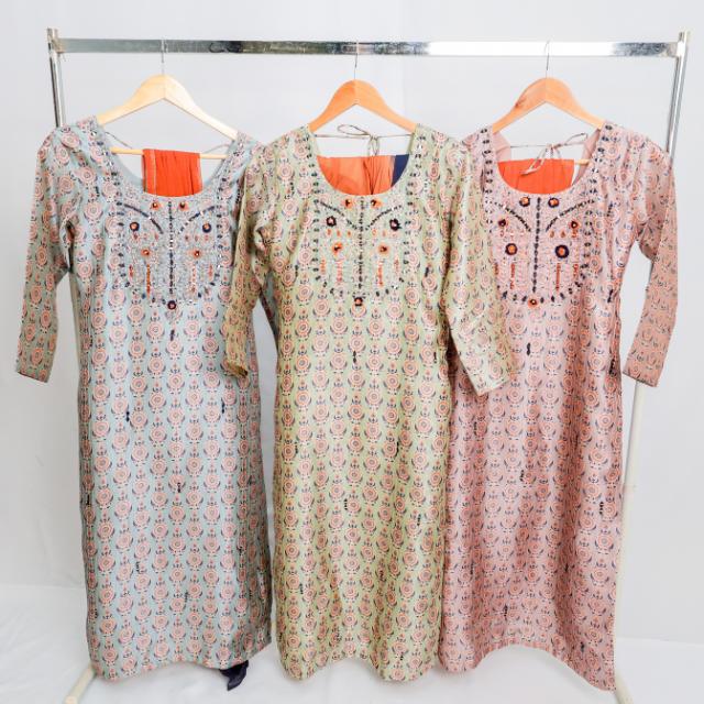Saumya Chanderi Silk Kurti Set with Dupatta