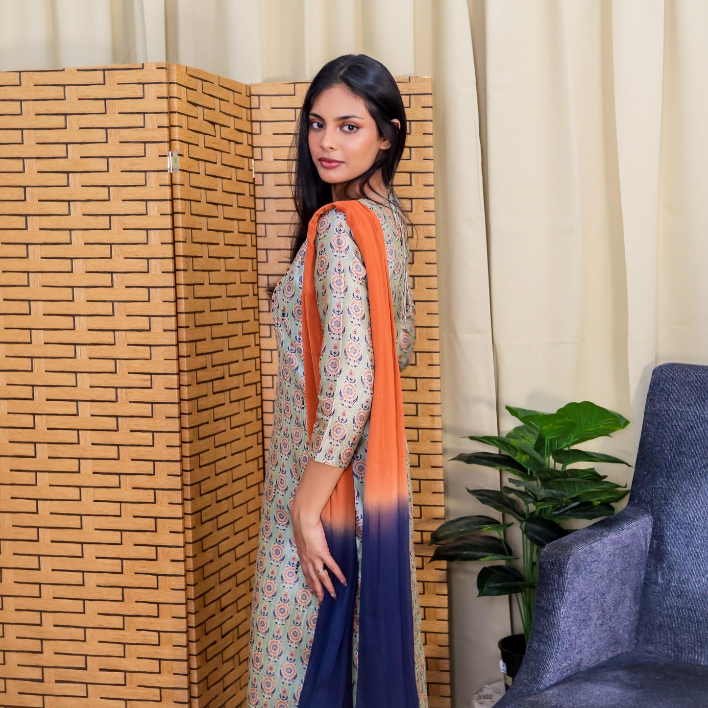 Saumya Chanderi Silk Kurti Set with Dupatta