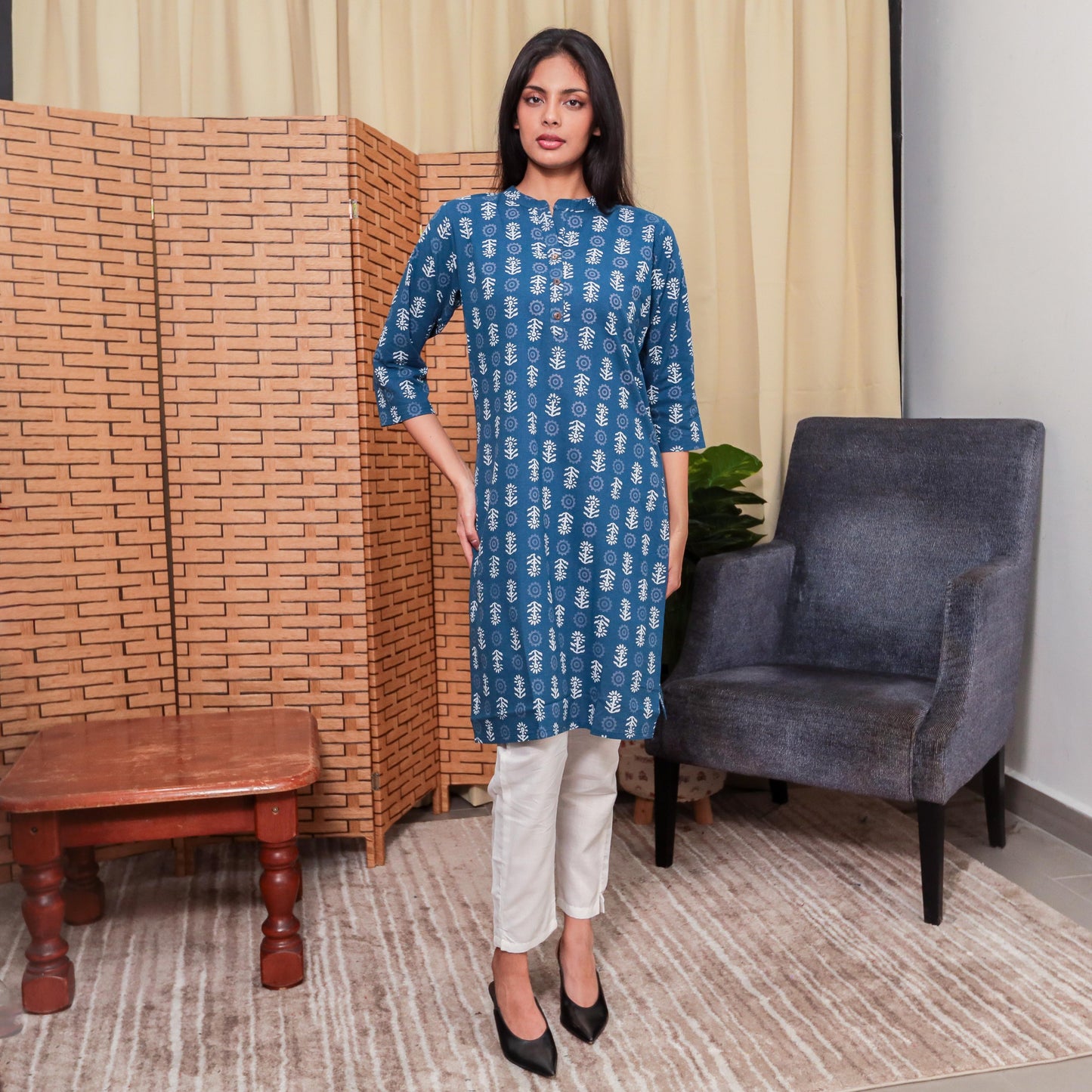 Utsav Cotton Abstract Kurti Top