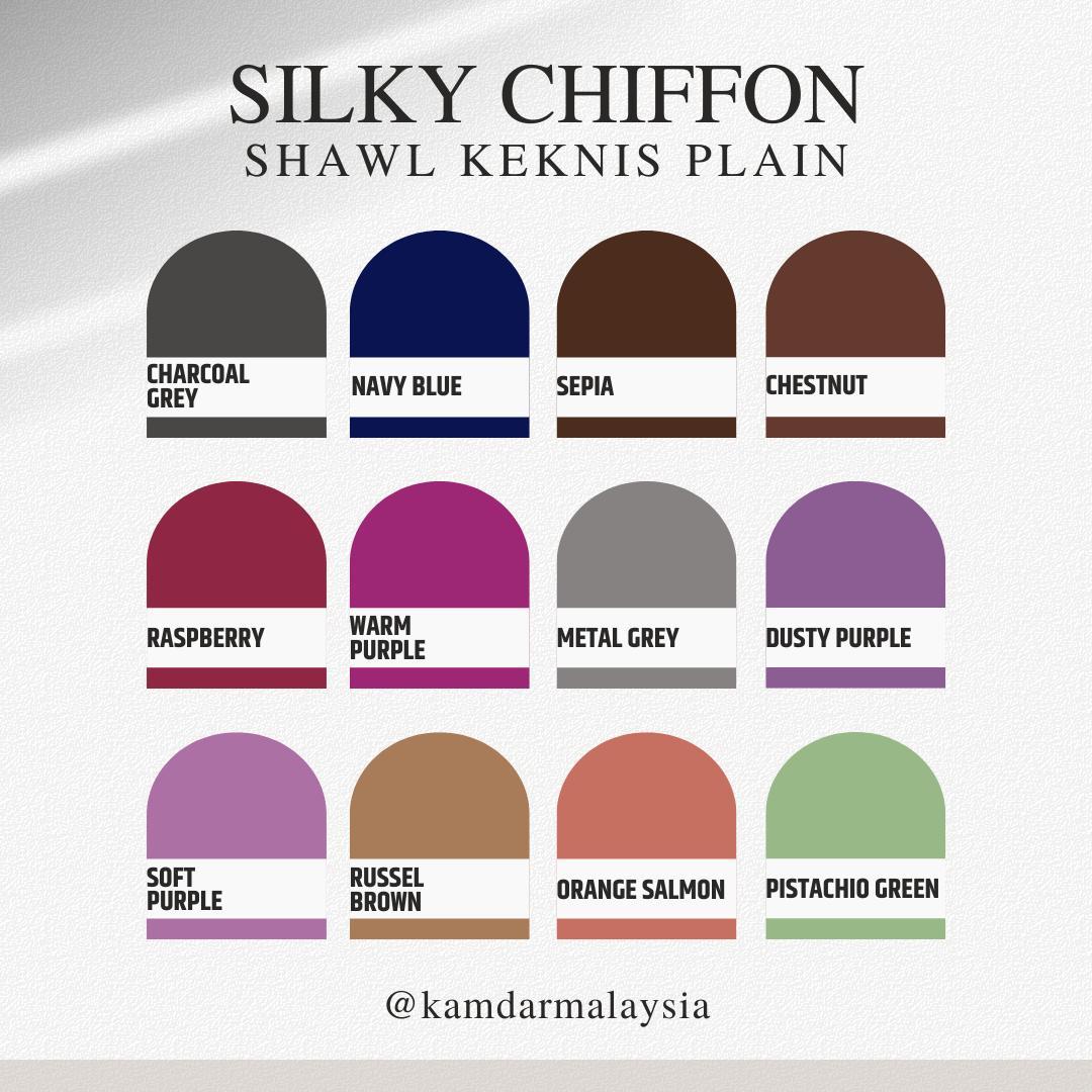 Keknis Chiffon 2 Meter Plain Shawl