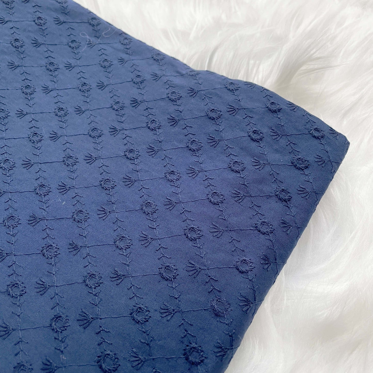 Polka Dot Pure Cotton Embroidery 44''