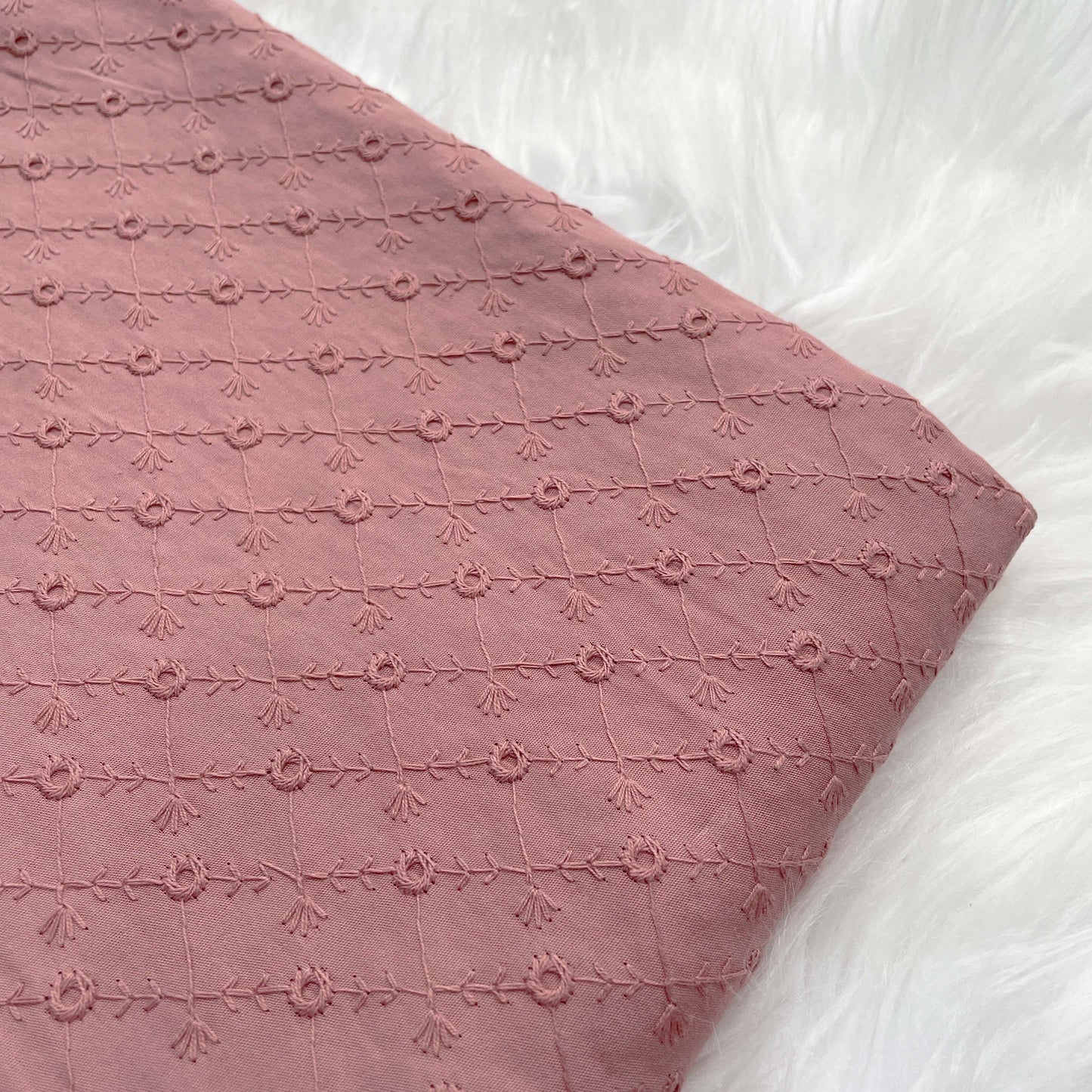 Polka Dot Pure Cotton Embroidery 44''