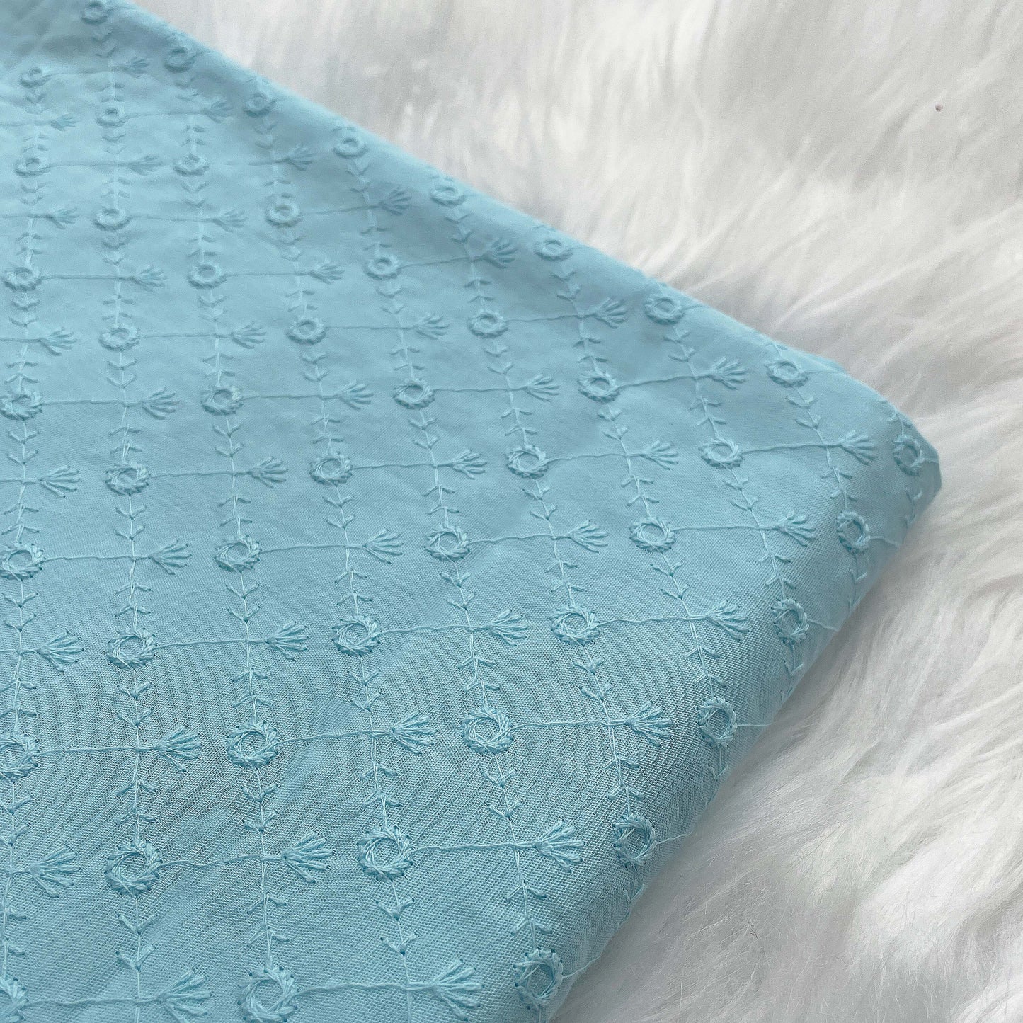 Polka Dot Pure Cotton Embroidery 44''