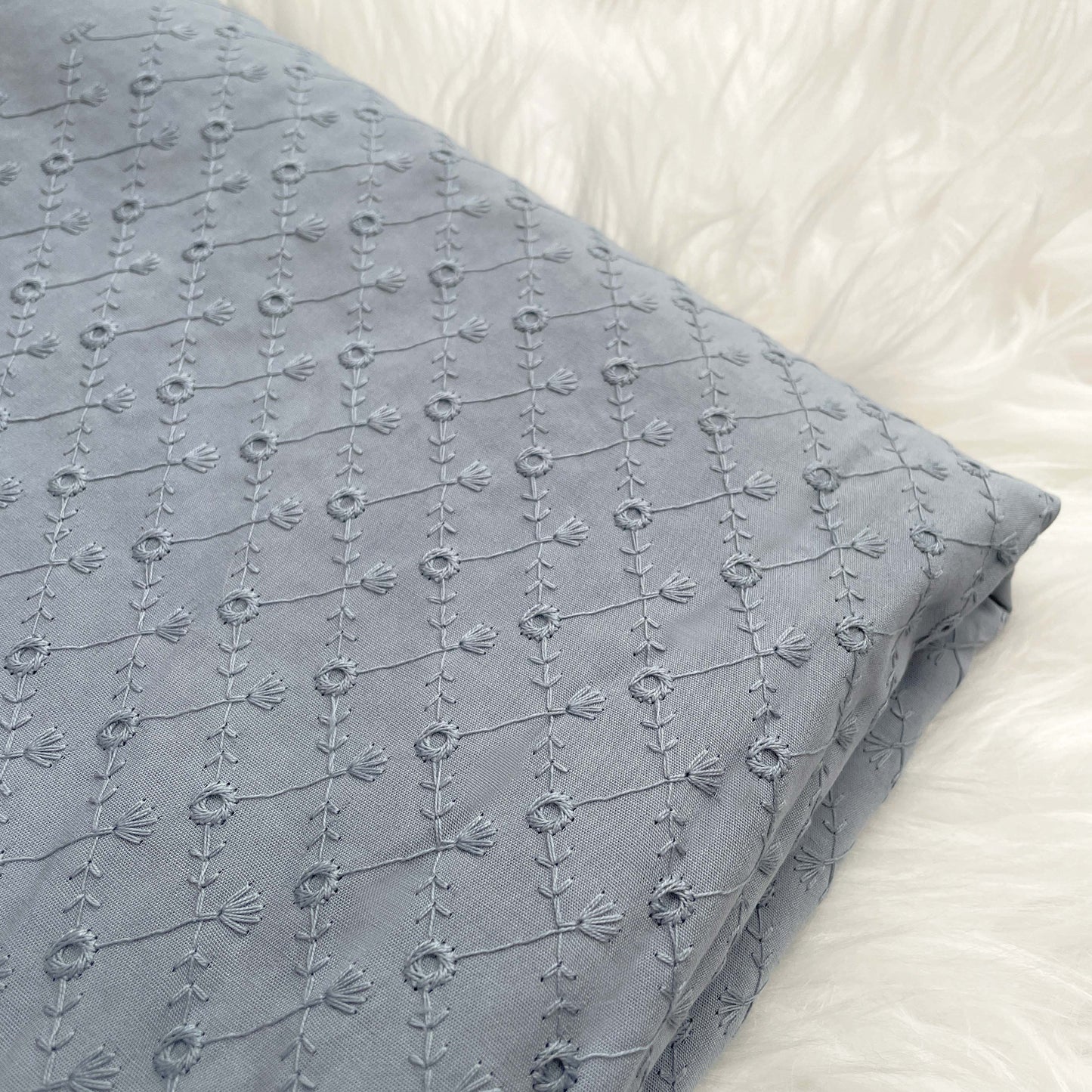 Polka Dot Pure Cotton Embroidery 44''