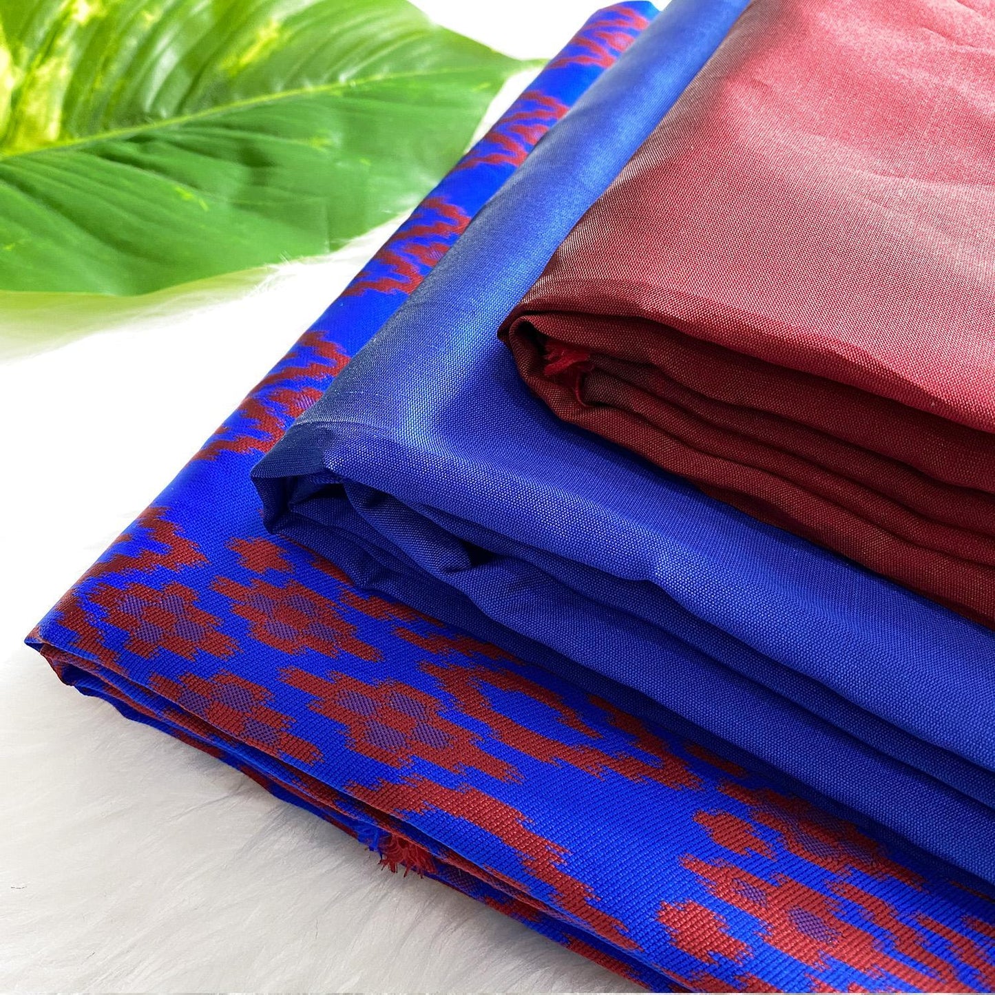 Plain Taffeta with Matching Parrish Jacquard Combo Set
