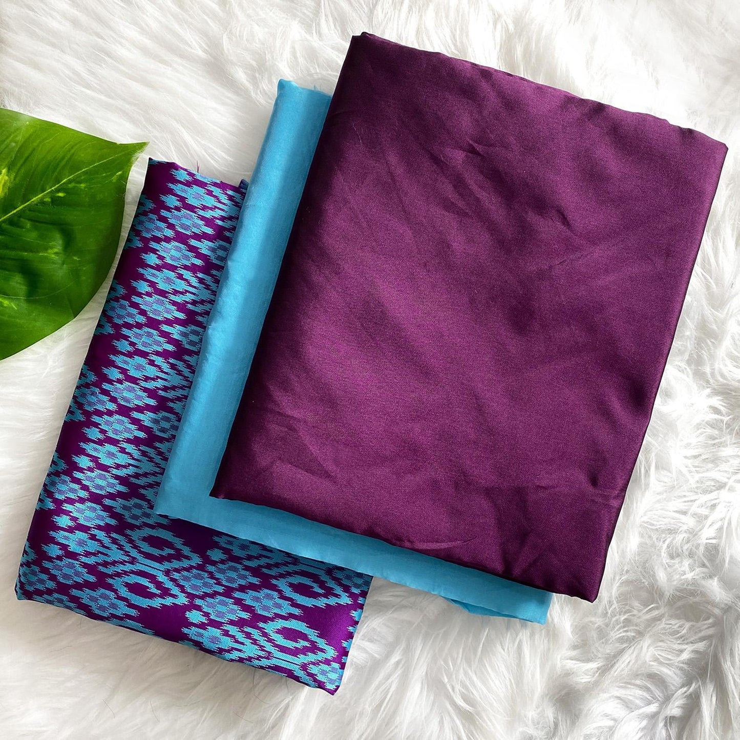 Plain Taffeta with Matching Parrish Jacquard Combo Set