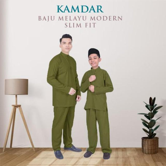 Mikail Baju Melayu Modern Slim Fit Sedondon Kain Toyobo Cotton (FREE SAMPIN) Baju Melayu Raya untuk Ayah & Anak 2025