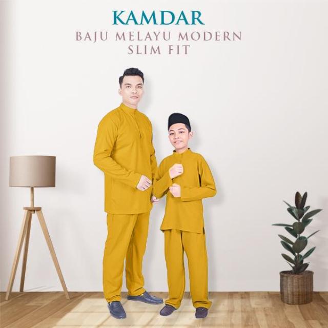 Mikail Baju Melayu Modern Slim Fit Sedondon Kain Toyobo Cotton (FREE SAMPIN) Baju Melayu Raya untuk Ayah & Anak 2025
