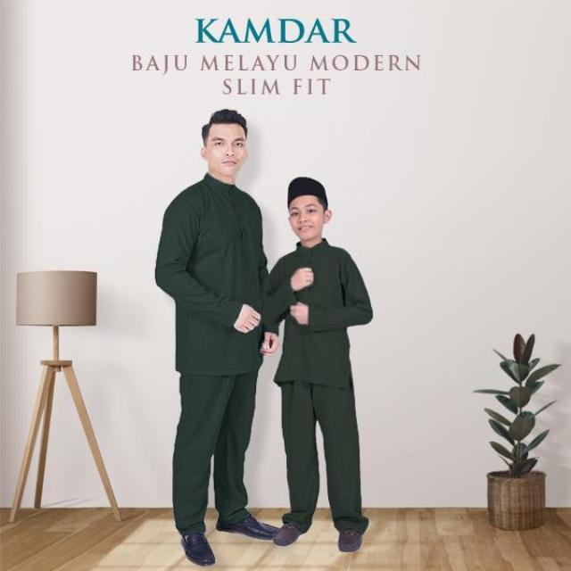 Mikail Baju Melayu Modern Slim Fit Sedondon Kain Toyobo Cotton (FREE SAMPIN) Baju Melayu Raya untuk Ayah & Anak 2025