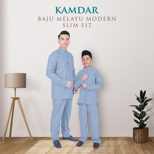 Mikail Baju Melayu Modern Slim Fit Sedondon Kain Toyobo Cotton (FREE SAMPIN) Baju Melayu Raya untuk Ayah & Anak 2025