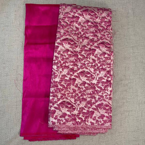 Abigail Floral Jacquard Brocade with Plain Dupion Combo Set