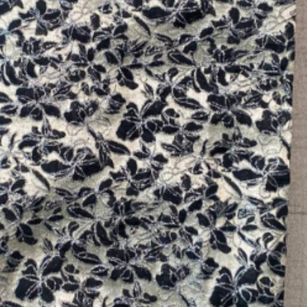 Abigail Floral Jacquard Brocade with Plain Dupion Combo Set