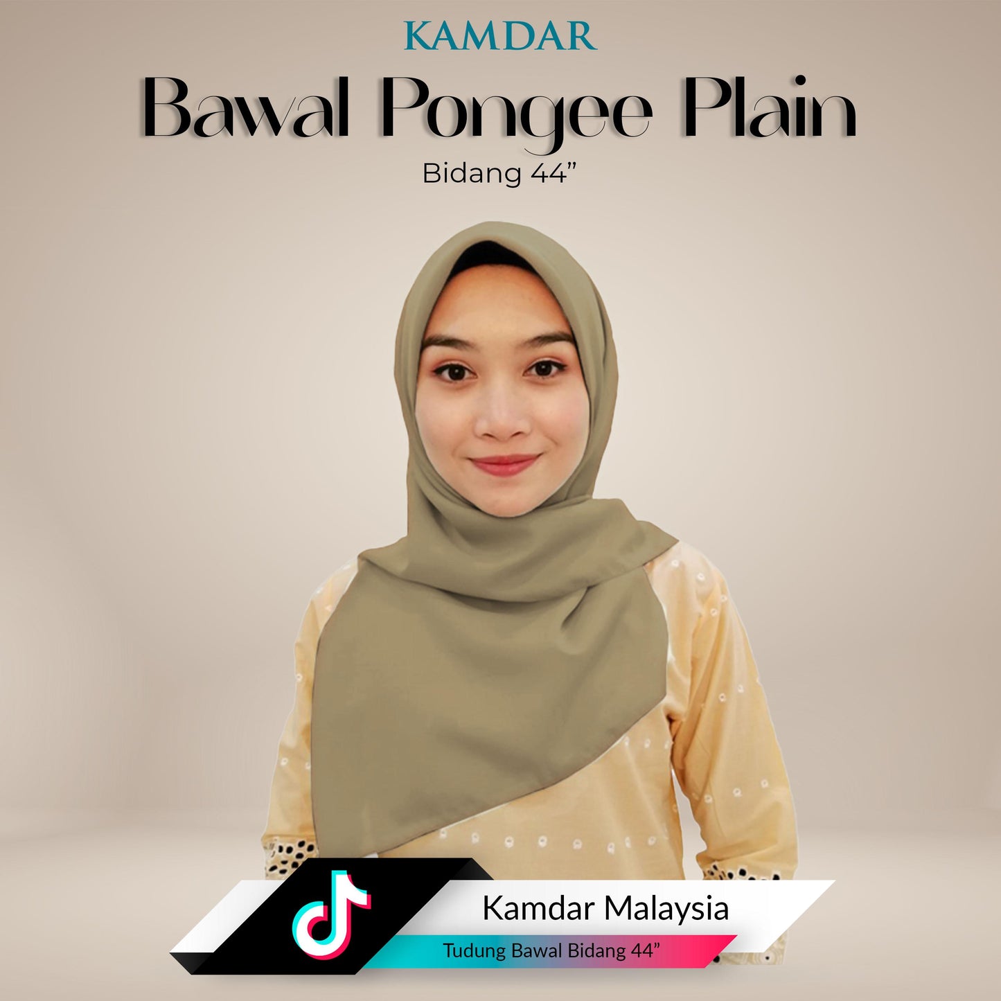 Elvia Pongee Plain Bawal 44"