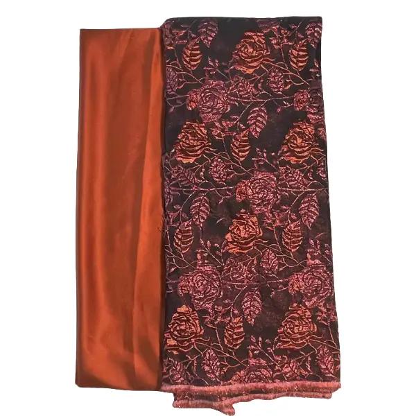 Larosa Floral Brocade Jacquard with Walter Italian Plain Satin Combo Set