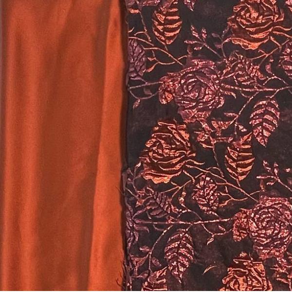 Larosa Floral Brocade Jacquard with Walter Italian Plain Satin Combo Set
