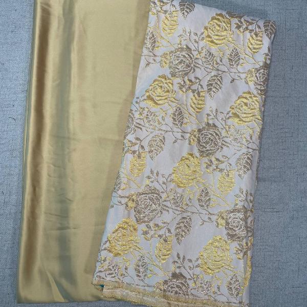 Larosa Floral Brocade Jacquard with Walter Italian Plain Satin Combo Set