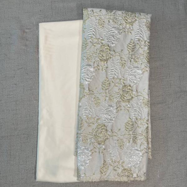Larosa Floral Brocade Jacquard with Walter Italian Plain Satin Combo Set