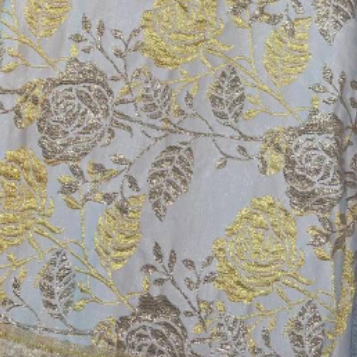 Larosa Floral Brocade Jacquard with Walter Italian Plain Satin Combo Set