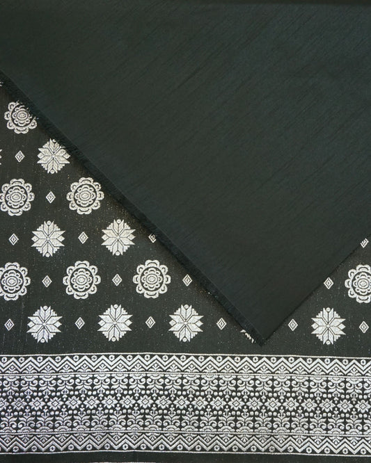 Silver Songket with Shantung Combo Set
