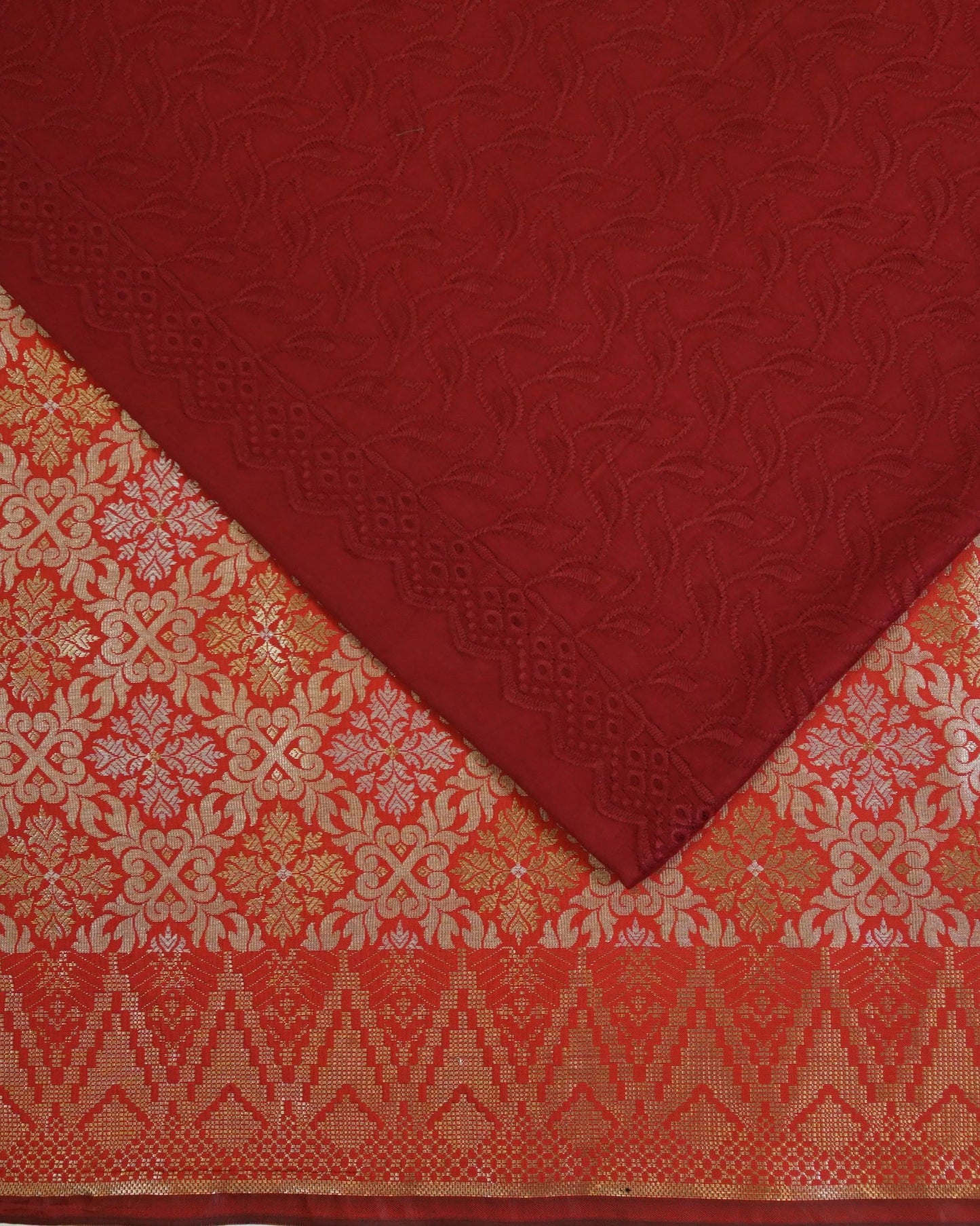 Embroidery Satin with Jacquard Combo Set