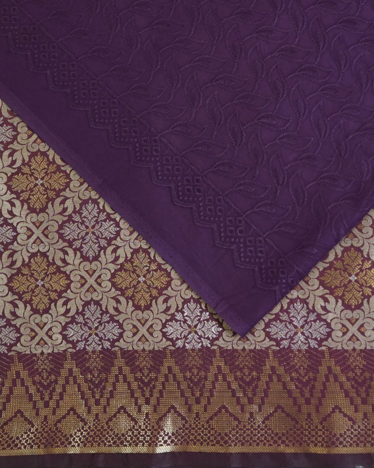 Embroidery Satin with Jacquard Combo Set