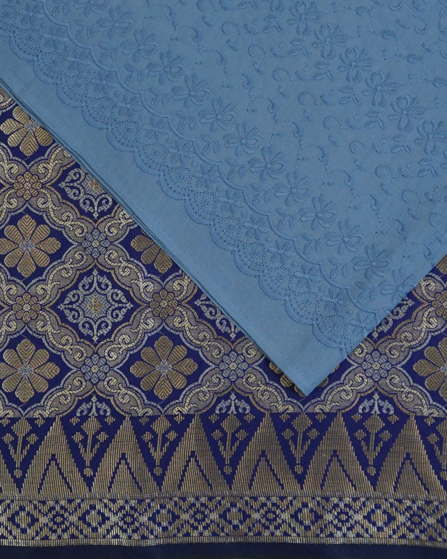 Cotton Embroidery with Jacquard Songket Combo Set