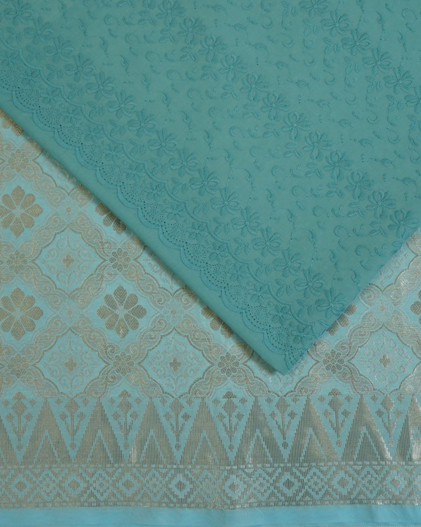 Cotton Embroidery with Jacquard Songket Combo Set