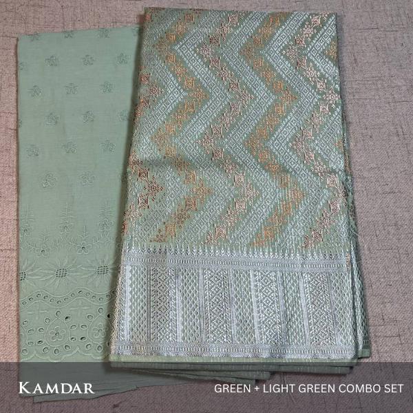 Combo Set Cotton Embroidery with Songket Multicolor