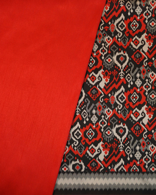 Kasuri Ikkat Jacquard with Lucio Dupion Combo Set